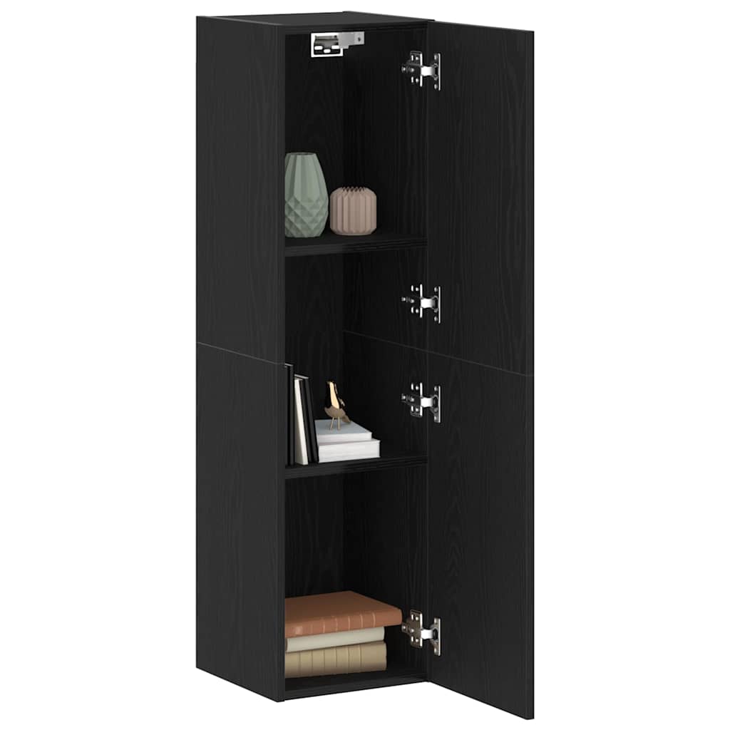 Meuble TV mural Chêne noir 30,5 x 30 x 110 cm Bois d'ingénierie - XIOS