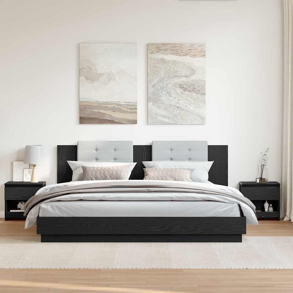 Cabinet de chevet avec tiroir 2 pcs Chêne noir 40 x 30 x 39 cm