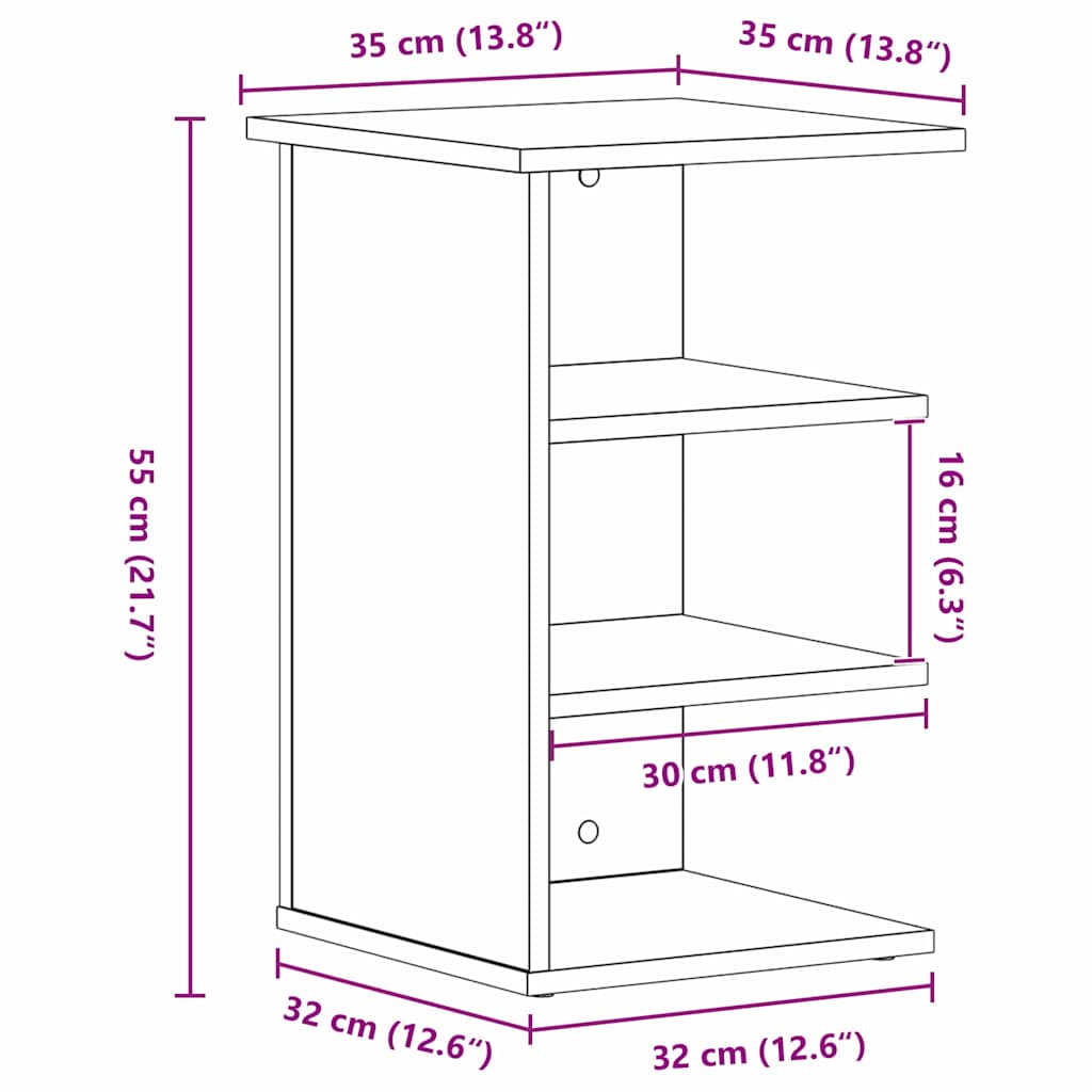 Meuble d'appoint Noir 35 x 35 x 55 cm Bois d'ingénierie - XIOS