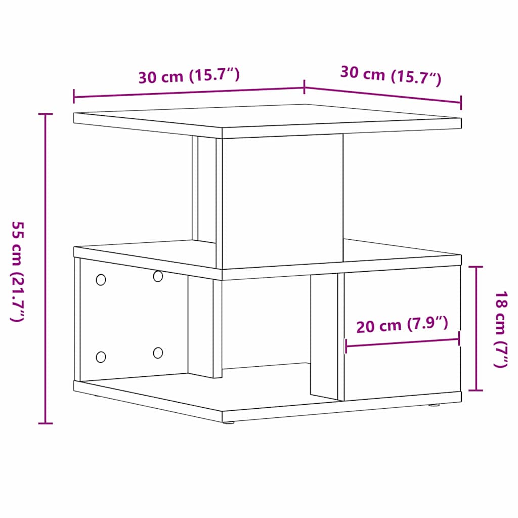 Table d'appoint Bois ancien 40 x 40 x 40 cm Bois d'ingénierie - XIOS