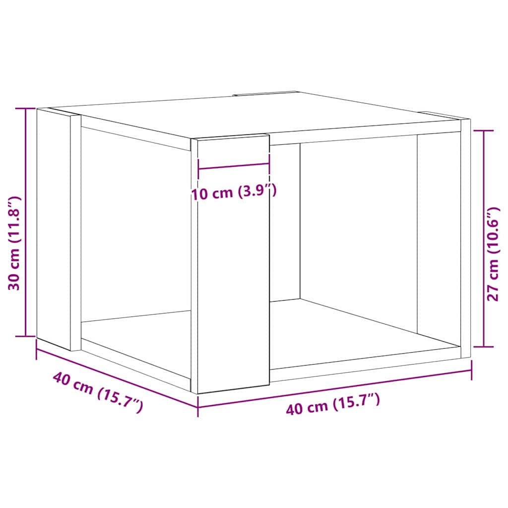 Table basse Chêne noir 40 x 40 x 30 cm Bois d'ingénierie - XIOS