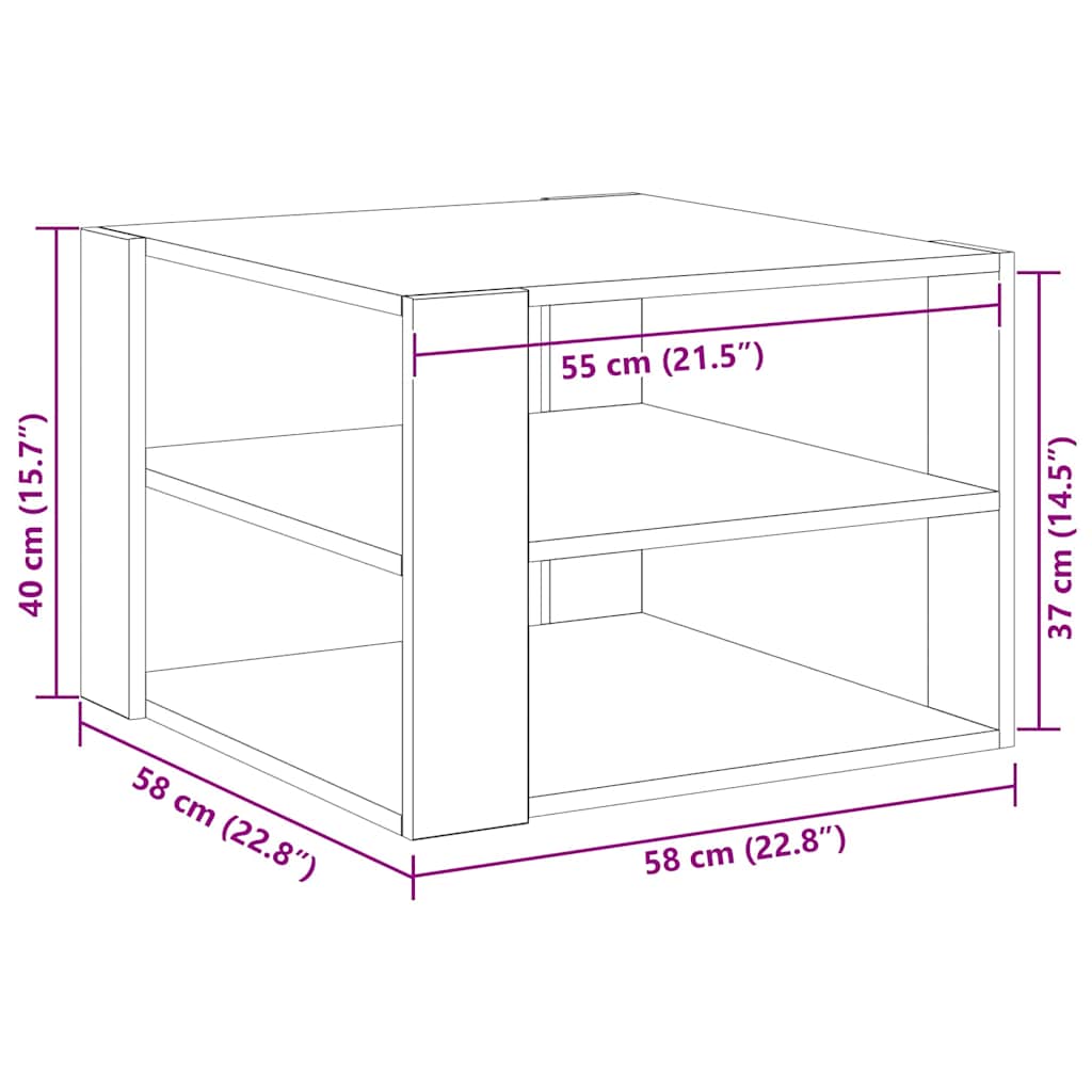 Table Basse Chêne noir 59,5 x 59,5 x 40 cm Bois d'ingénierie - XIOS