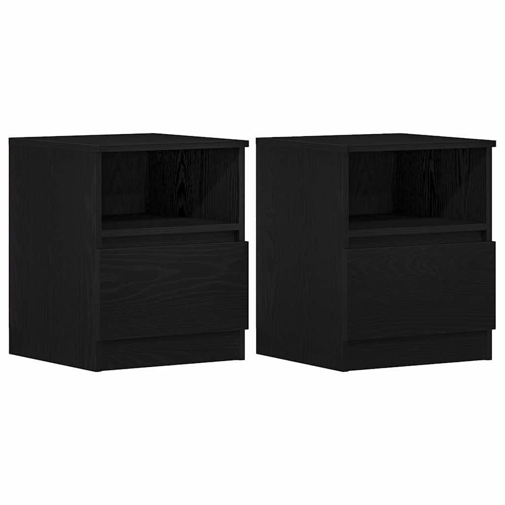Cabinet de chevet avec tiroir 2 pcs Chêne noir 40 x 40 x 50 cm - XIOS