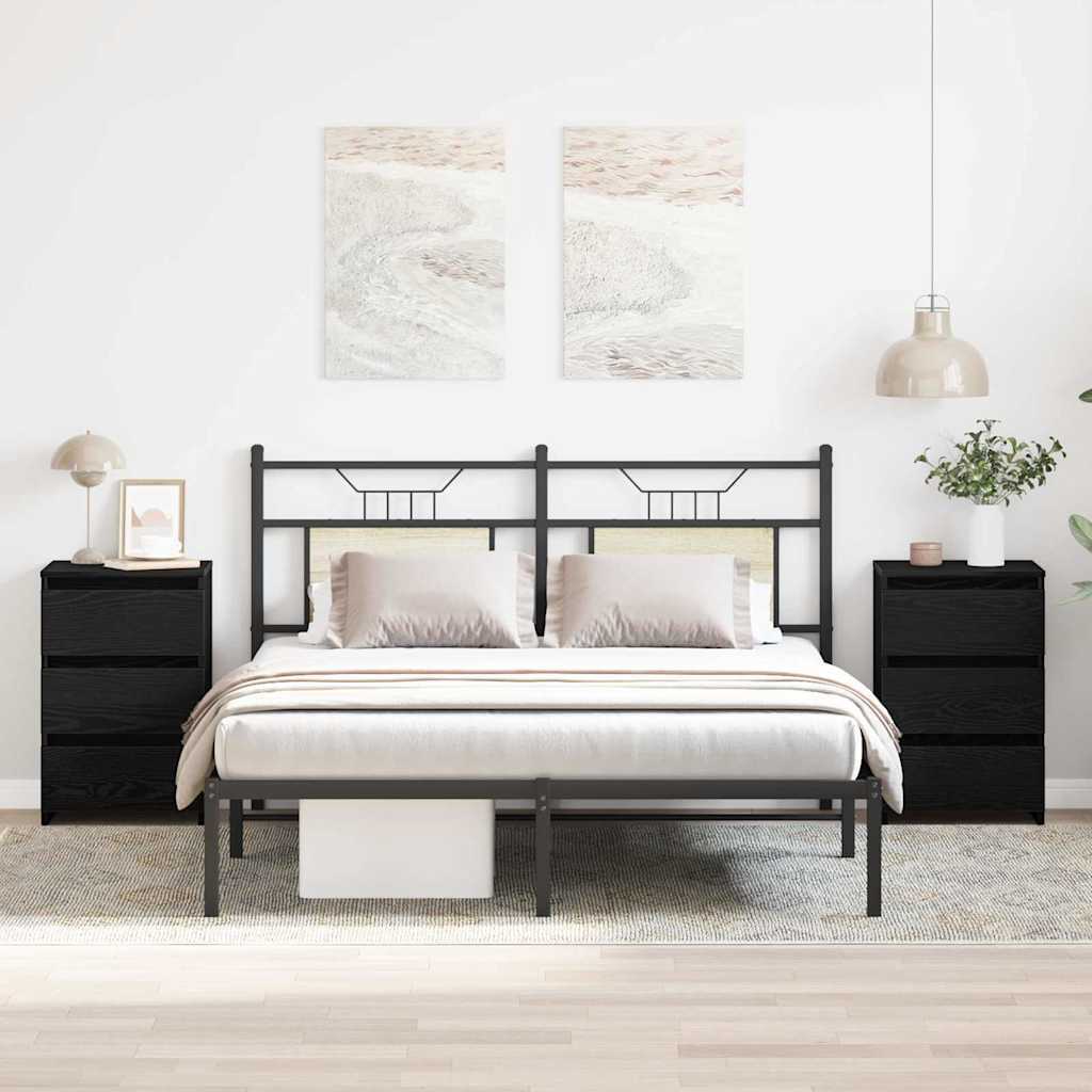 Cabinet de chevet 2 pcs Chêne noir 40 x 35 x 62,5 cm