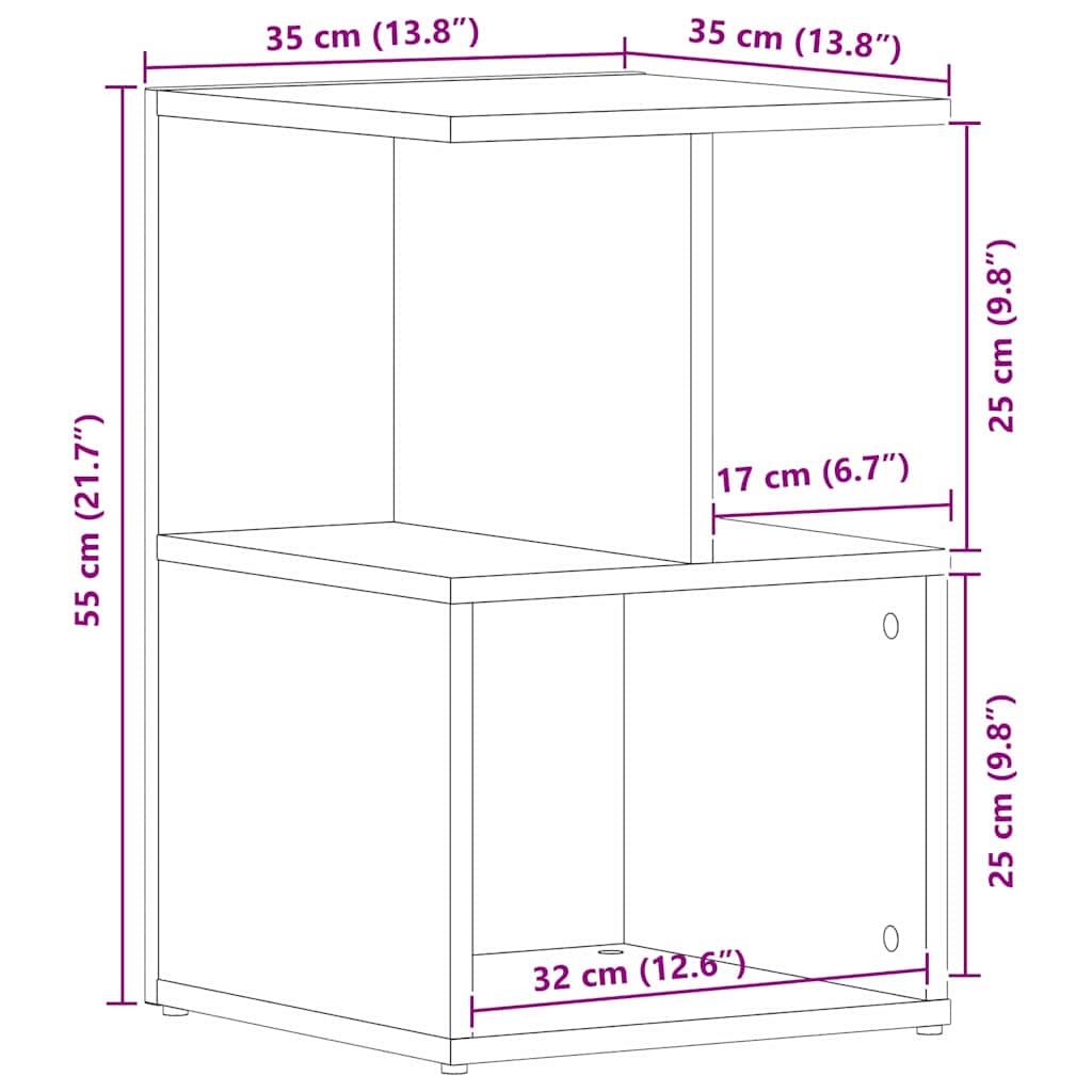 Cabinet de chevet 2 pcs Chêne noir 35 x 35 x 55 cm
