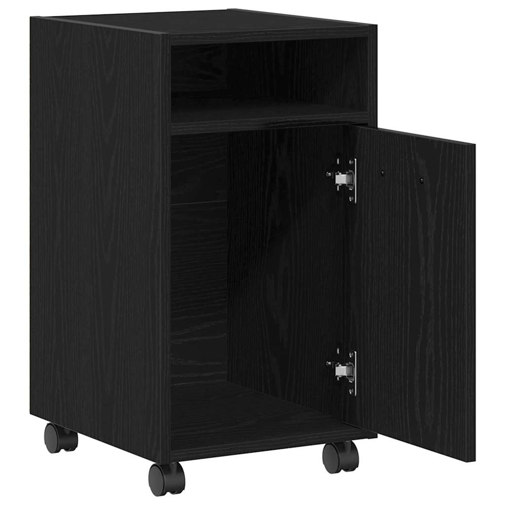 Cabinet latéral sur roulettes Chêne noir 33 x 38 x 60 cm - XIOS