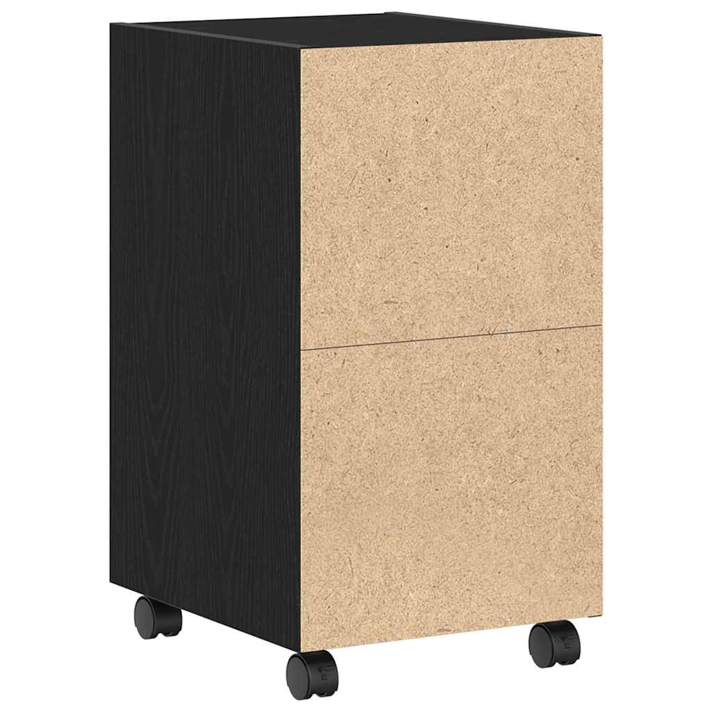 Cabinet latéral sur roulettes Chêne noir 33 x 38 x 60 cm - XIOS