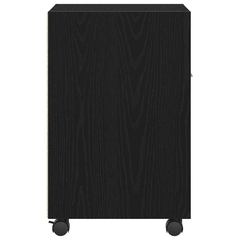 Cabinet latéral sur roulettes Chêne noir 33 x 38 x 60 cm - XIOS