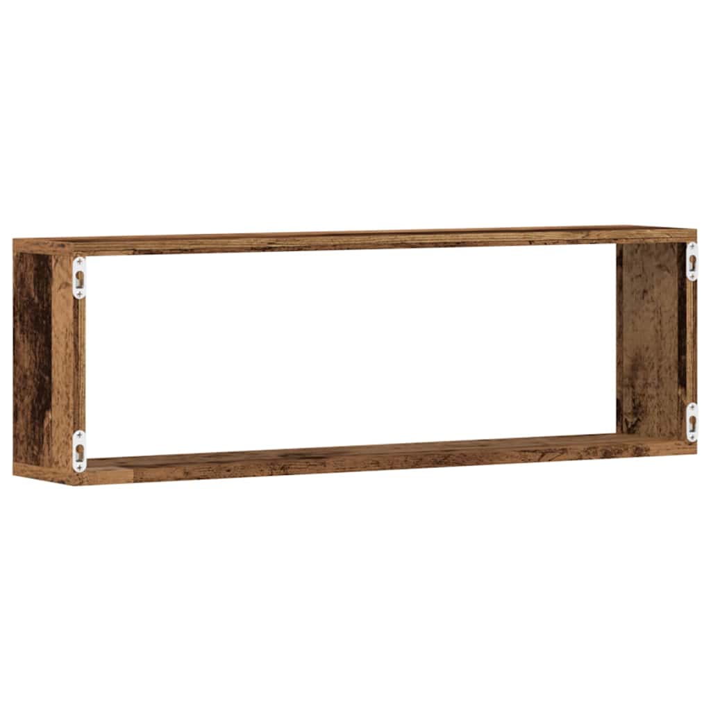 Étagère murale avec étagère 2 pcs Bois ancien 80 x 15 x 26 cm