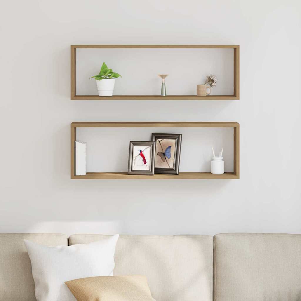 Étagère murale avec étagère 2 pcs Chêne artisan 80 x 15 x 26 cm