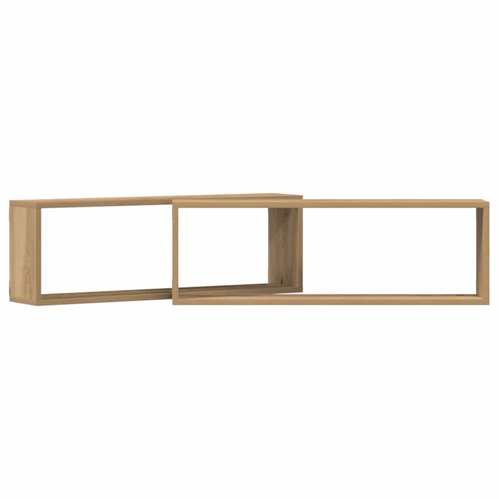 Étagère murale avec étagère 2 pcs Chêne artisan 80 x 15 x 26 cm