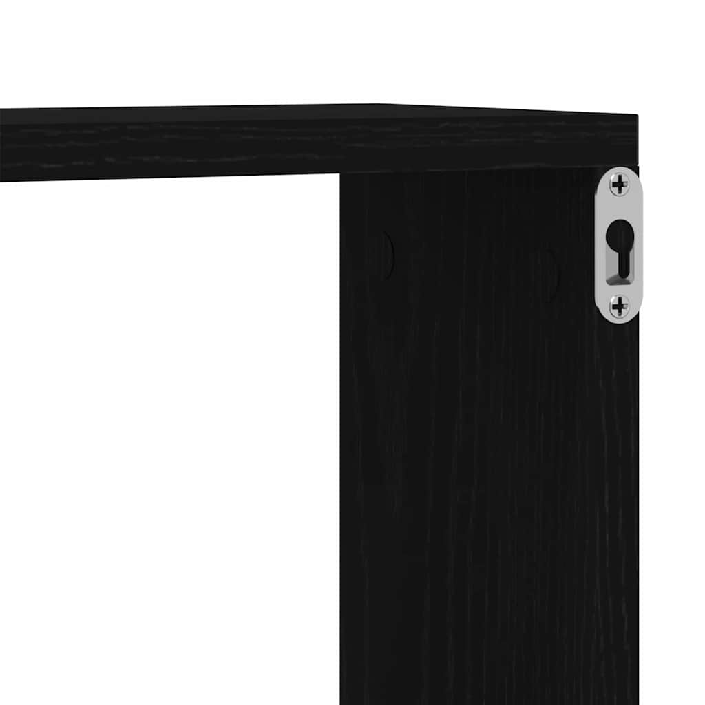 Étagère murale avec étagère 2 pcs Chêne Noir 80 x 15 x 26 cm - XIOS