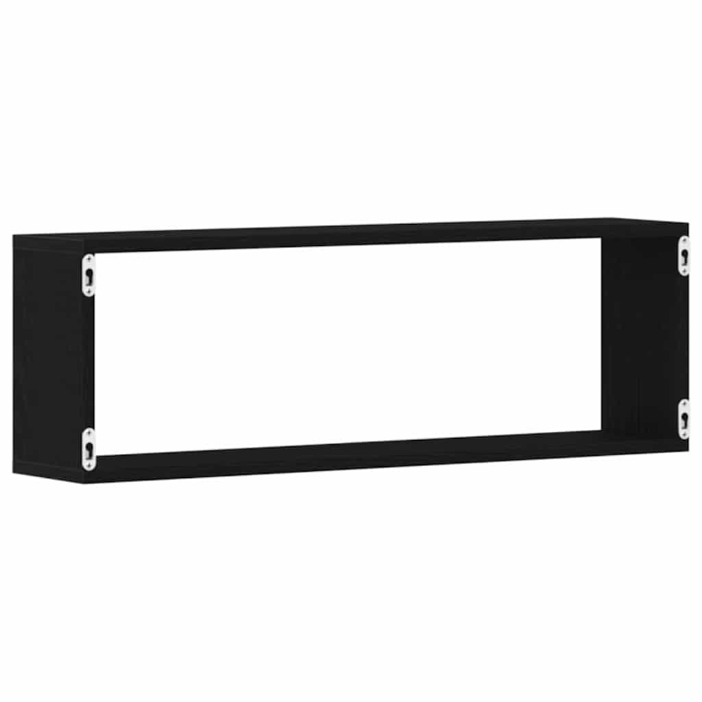 Étagère murale avec étagère 2 pcs Chêne Noir 80 x 15 x 26 cm - XIOS