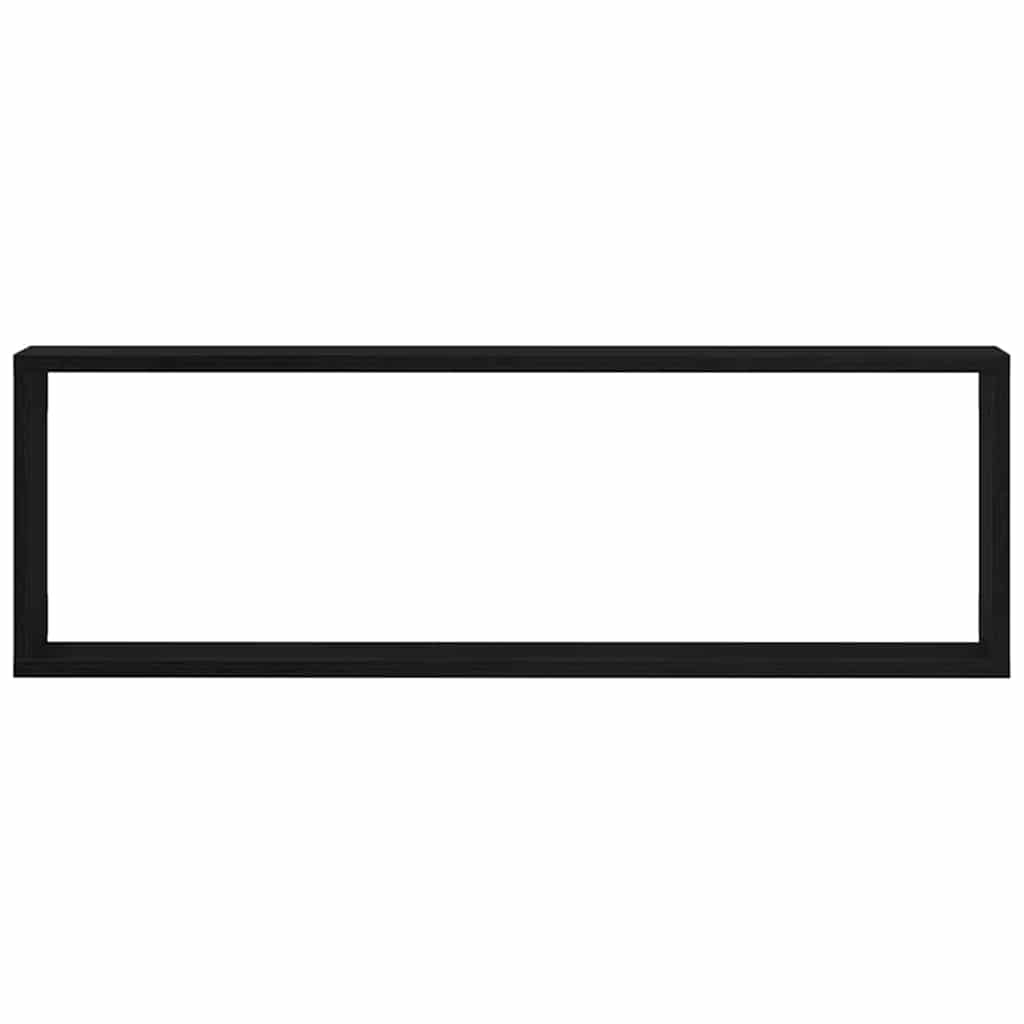 Étagère murale avec étagère 4 pcs Chêne Noir 80 x 15 x 26 cm