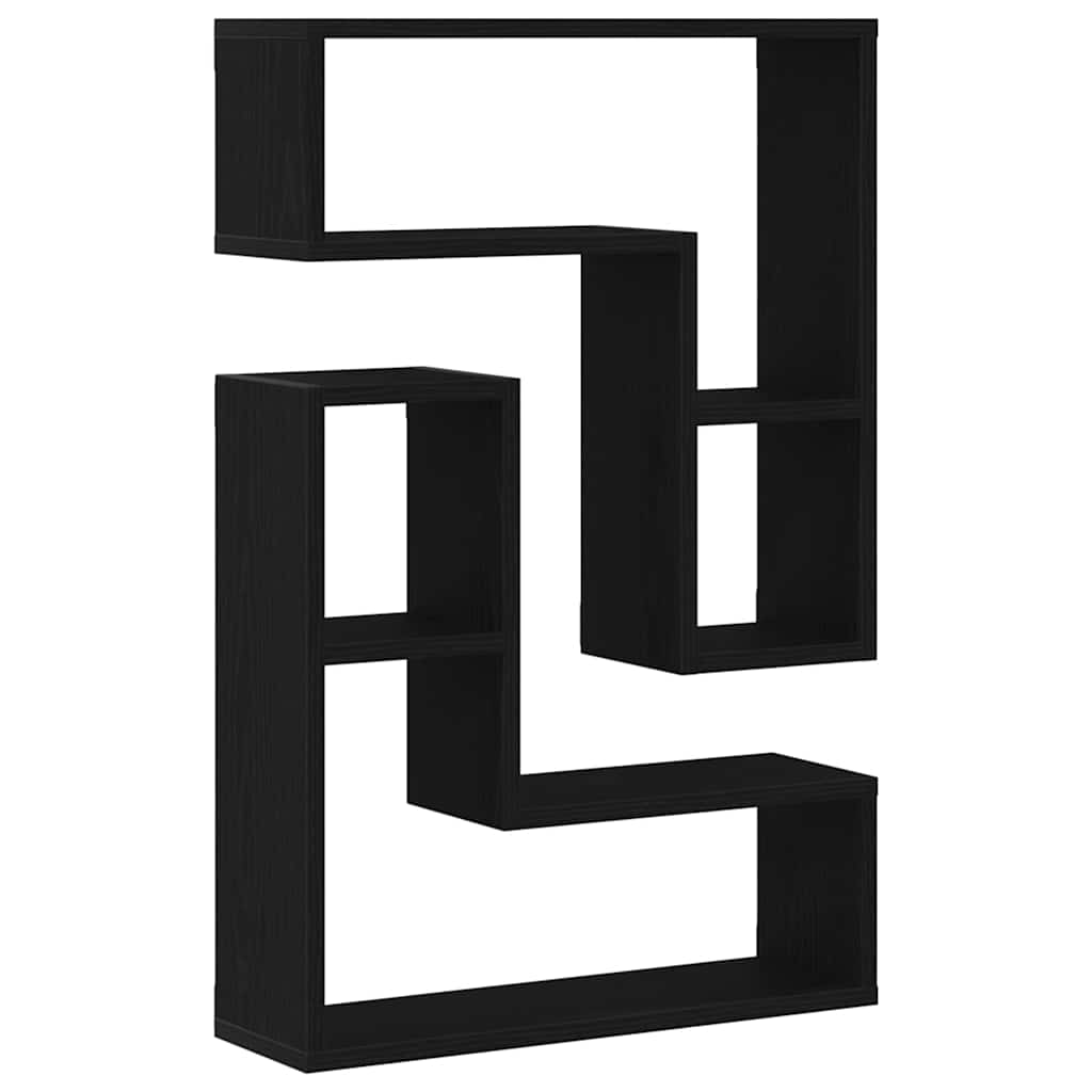 Étagères Murales avec étagère 2 pcs Chêne noir 50 x 15 x 85 cm - XIOS