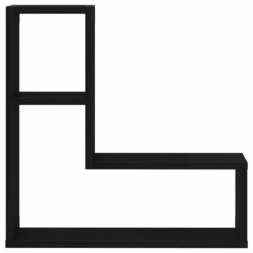 Étagères Murales avec étagère 2 pcs Chêne noir 50 x 15 x 85 cm