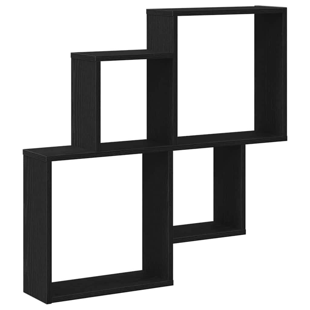 Étagère Murale Cube avec étagère Chêne noir 80 x 15 x 78.5 cm - XIOS