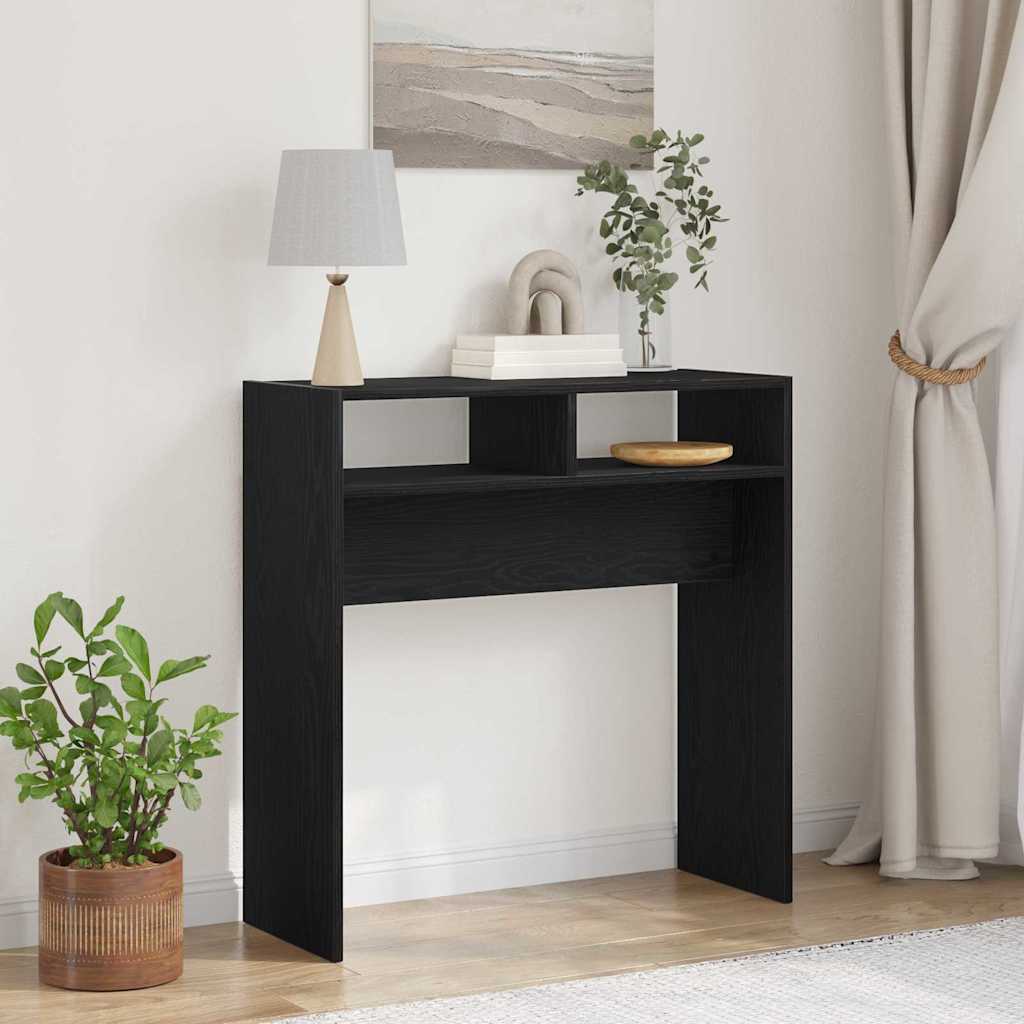 Table console Chêne noir 78 x 30 x 80 cm Bois d'ingénierie - XIOS