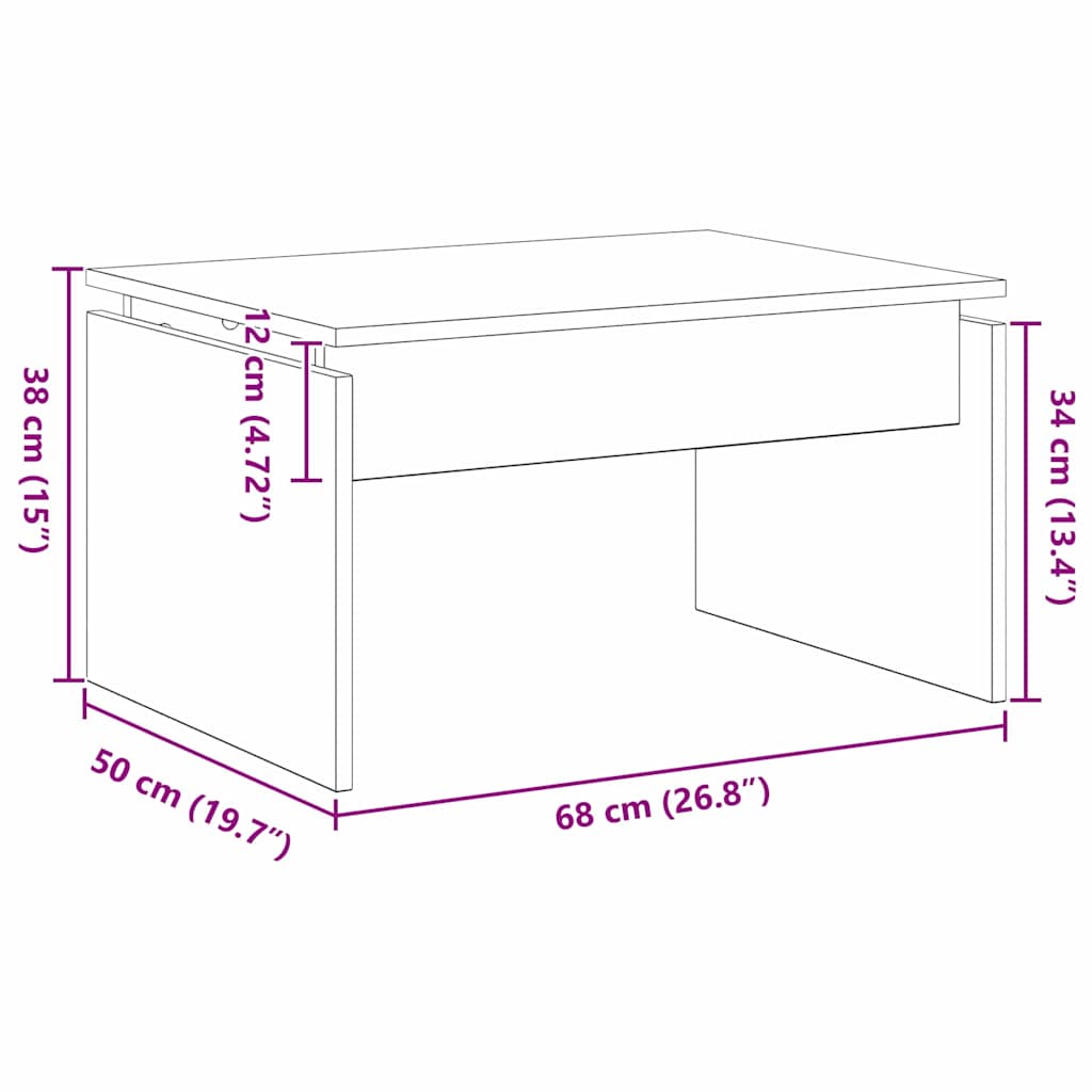 Table basse Chêne noir 68 x 38 x 50 cm Bois d'ingénierie - XIOS