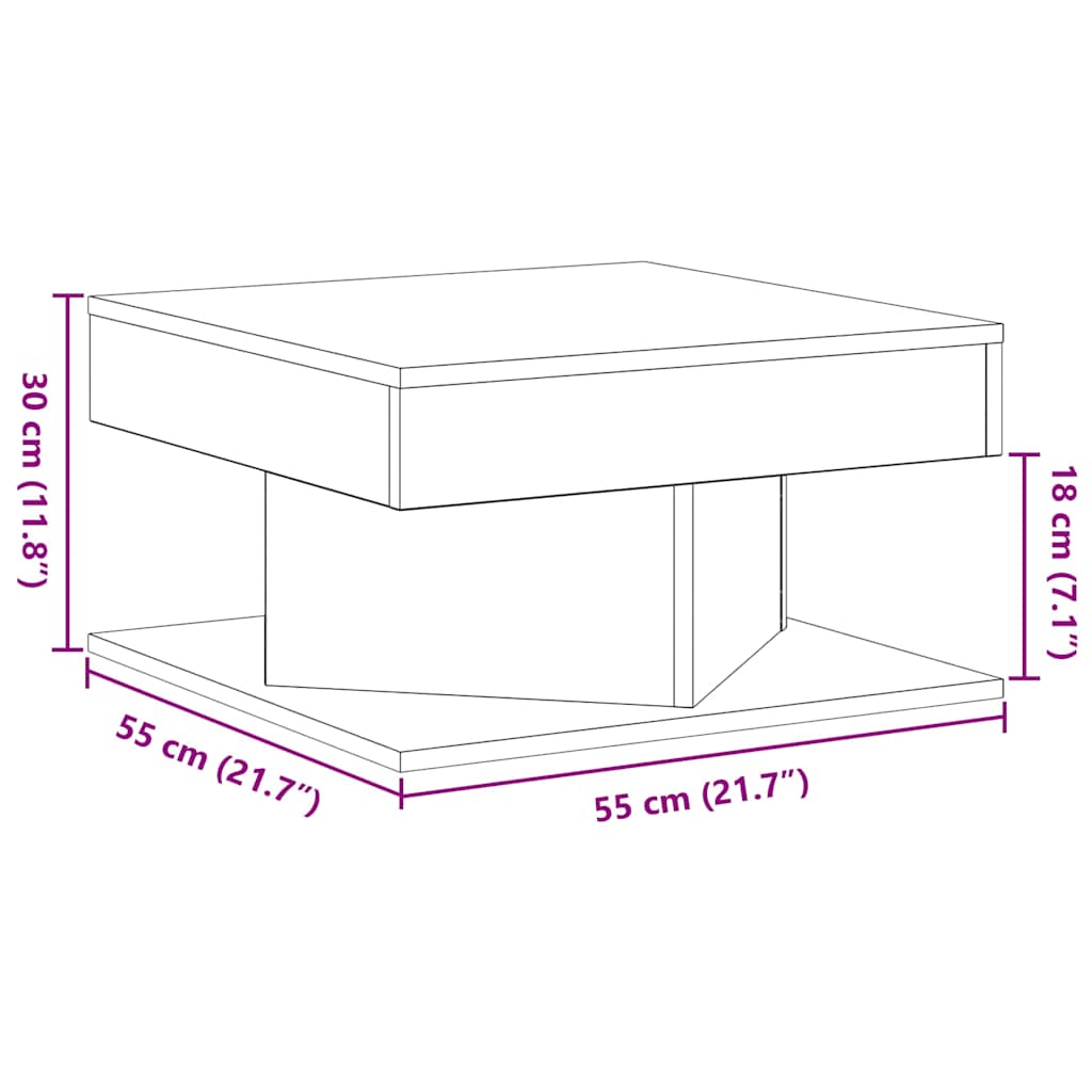 Table basse Chêne noir 57 x 57 x 30 cm Bois d'ingénierie - XIOS