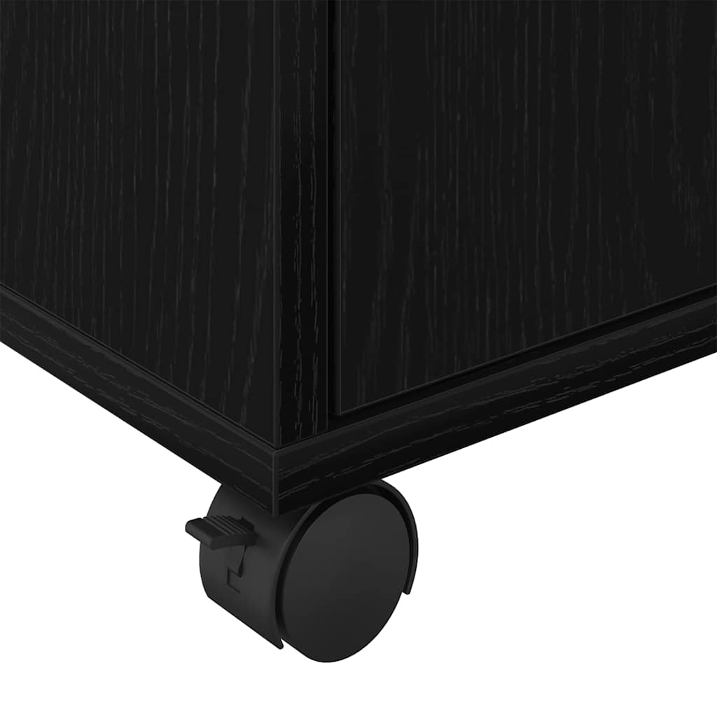 Cabinet roulant 45 x 38 x 54 cm Bois d'ingénierie Chêne noir - XIOS