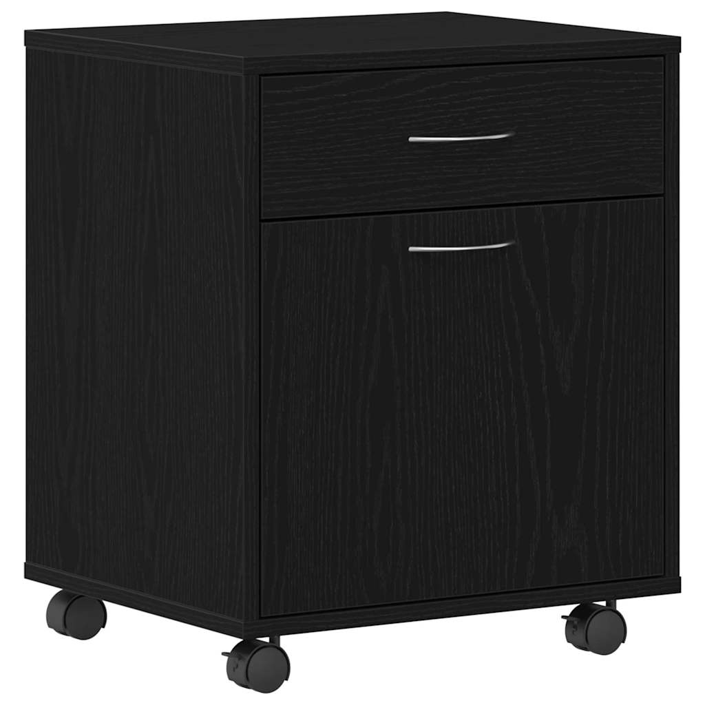 Cabinet roulant 45 x 38 x 54 cm Bois d'ingénierie Chêne noir - XIOS