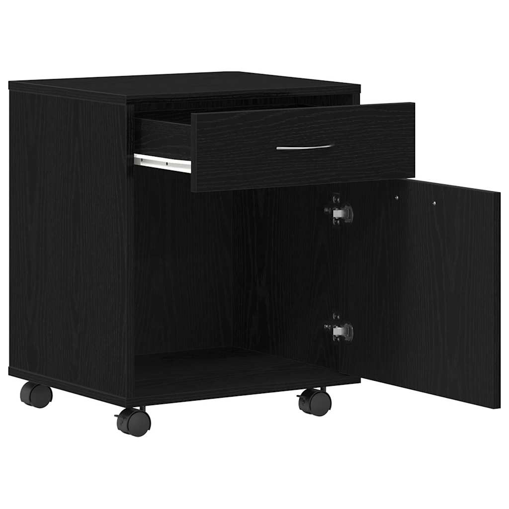 Cabinet roulant 45 x 38 x 54 cm Bois d'ingénierie Chêne noir - XIOS