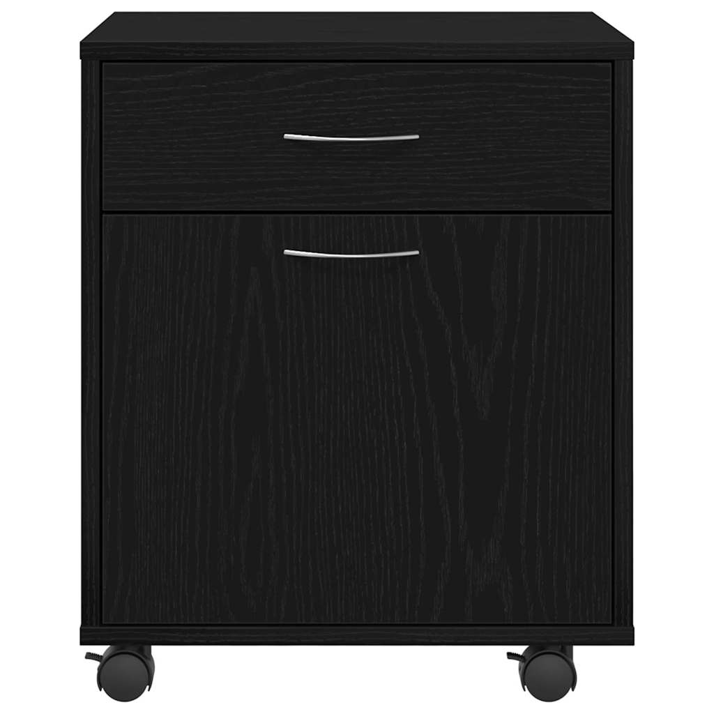 Cabinet roulant 45 x 38 x 54 cm Bois d'ingénierie Chêne noir - XIOS