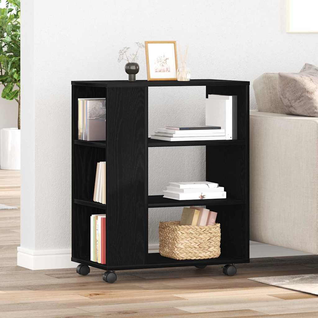 Meuble à roulettes vidaXL Chêne noir 60x35x75 cm en bois d'ingénierie