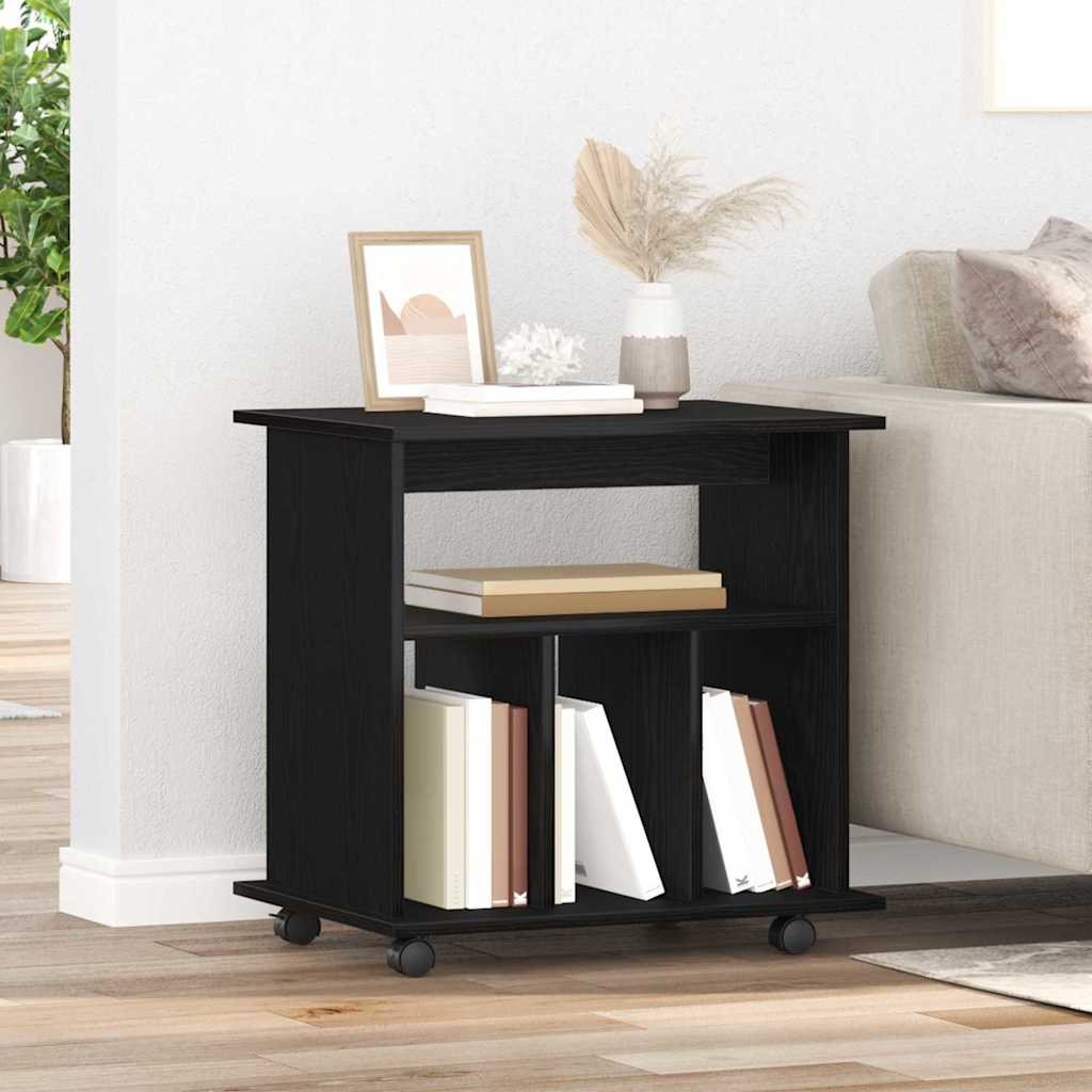 Cabinet roulant 60 x 45 x 55 cm Bois d'ingénierie Chêne noir - XIOS