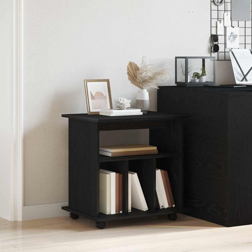 Cabinet roulant 60 x 45 x 55 cm Bois d'ingénierie Chêne noir - XIOS