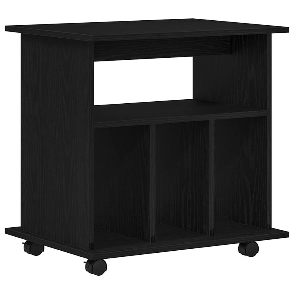 Cabinet roulant 60 x 45 x 55 cm Bois d'ingénierie Chêne noir - XIOS