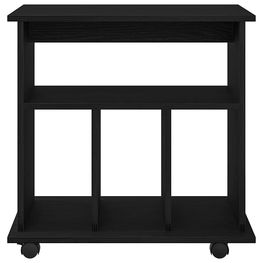 Cabinet roulant 60 x 45 x 55 cm Bois d'ingénierie Chêne noir - XIOS