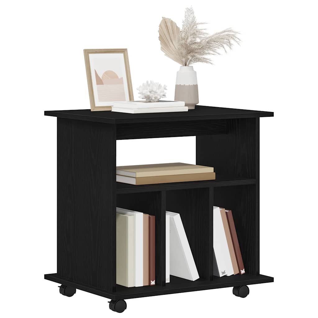 Cabinet roulant 60 x 45 x 55 cm Bois d'ingénierie Chêne noir - XIOS