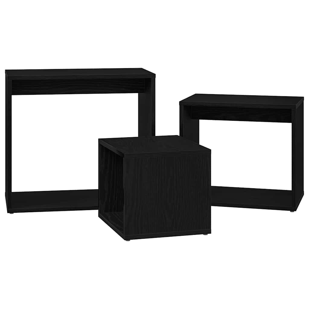 Table Gigogne 3 pcs Chêne noir Bois d'ingénierie - XIOS