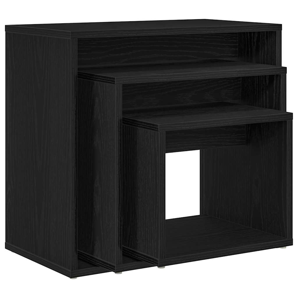 Table Gigogne 3 pcs Chêne noir Bois d'ingénierie - XIOS