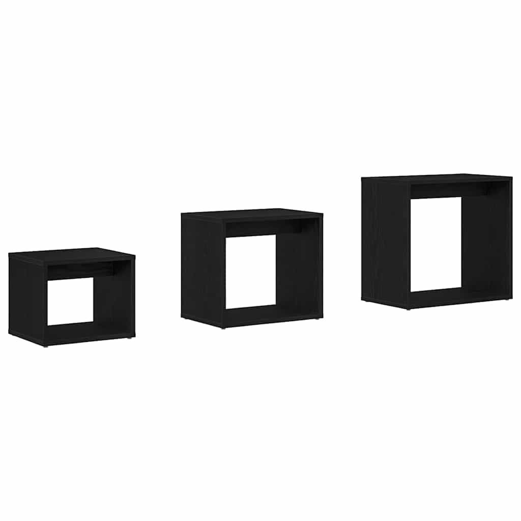 Table Gigogne 3 pcs Chêne noir Bois d'ingénierie - XIOS