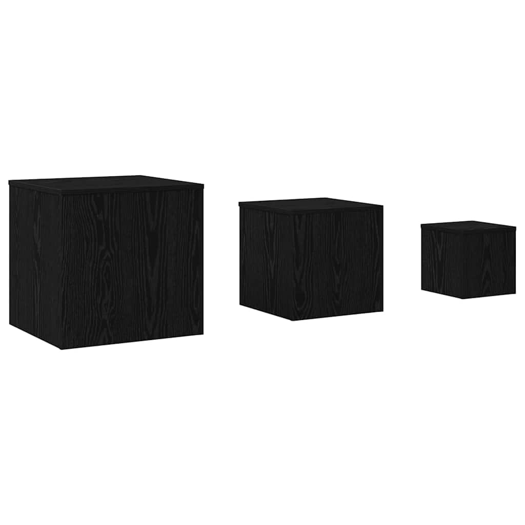 Table Gigogne 3 pcs Chêne noir 45 x 45 x 45 cm - XIOS