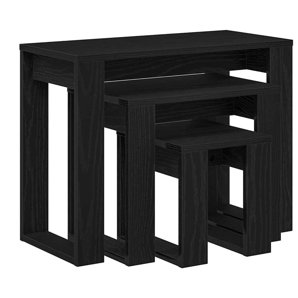 Table Gigogne 3 pcs Chêne noir 61 x 28 x 47 cm - XIOS