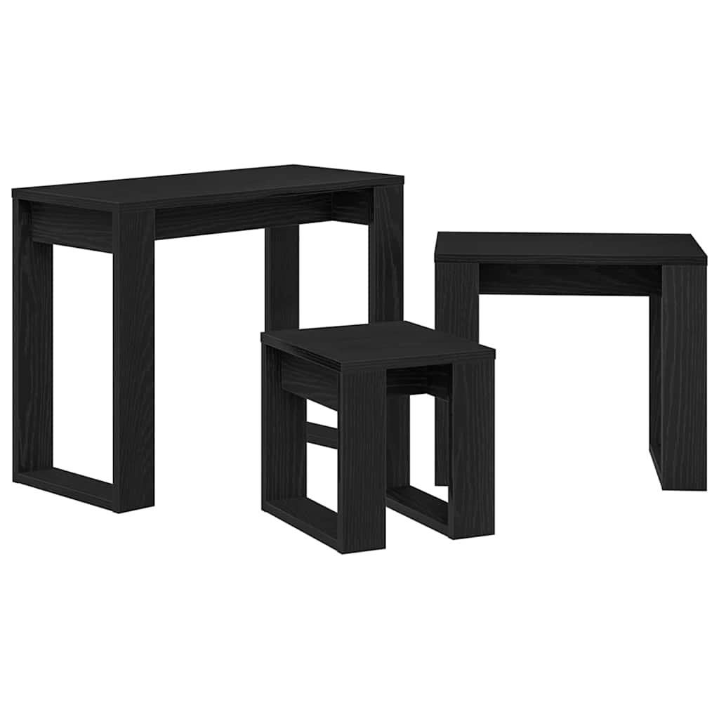 Table Gigogne 3 pcs Chêne noir 61 x 28 x 47 cm - XIOS