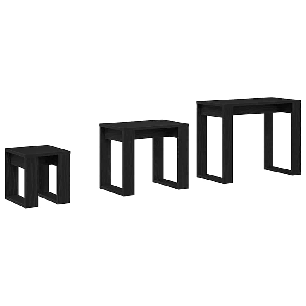 Table Gigogne 3 pcs Chêne noir 61 x 28 x 47 cm - XIOS