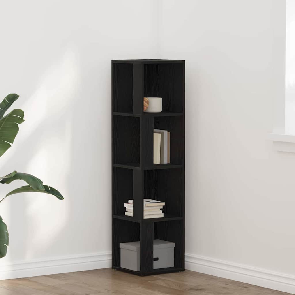 Étagère vidaXL noire en chêne 33 x 33 x 132 cm en bois d'ingénierie