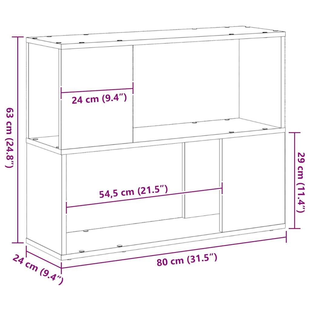Ensemble meuble TV Chêne noir 80 x 24 x 63 cm Bois d'ingénierie