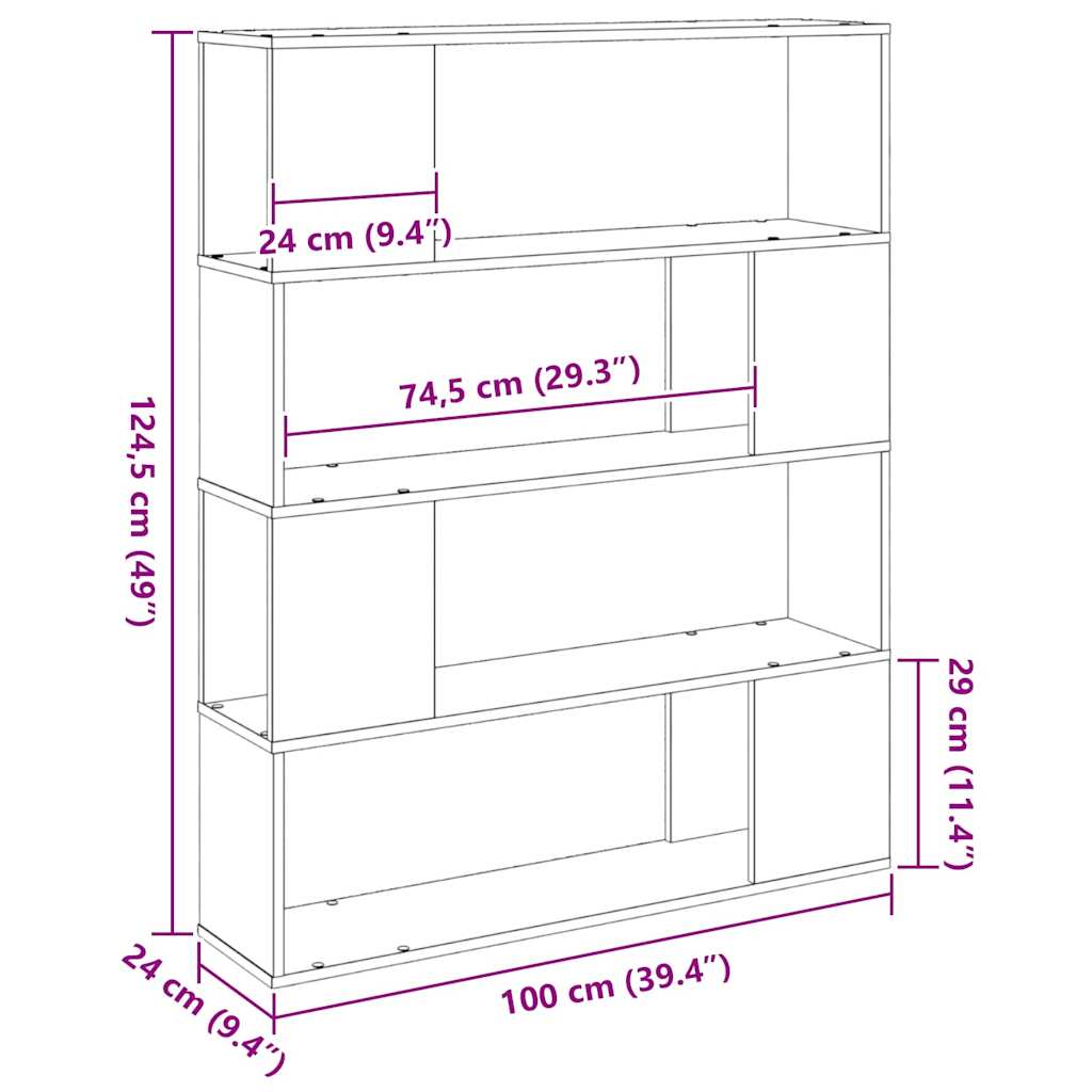 Ensemble meuble TV Montage mural Chêne noir 100 x 24 x 124,5 cm - XIOS