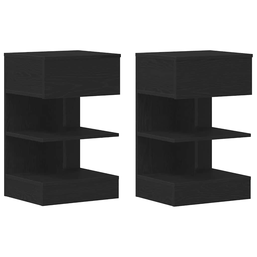 Cabinet de chevet avec tiroir 2 pcs Chêne noir 40 x 35 x 65 cm - XIOS