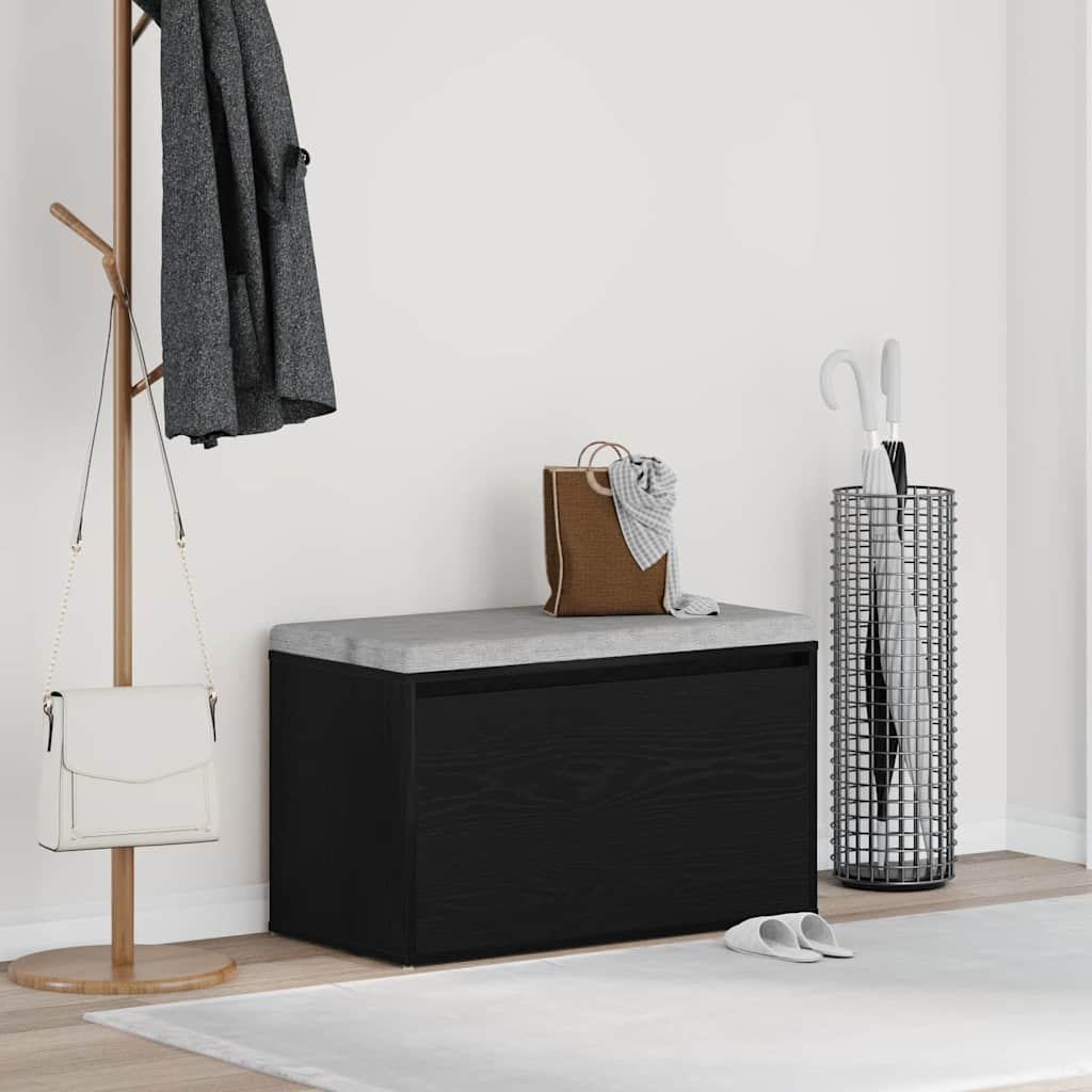 Banc d'entrée Chêne noir 80 x 40 x 45 cm Bois d'ingénierie - XIOS