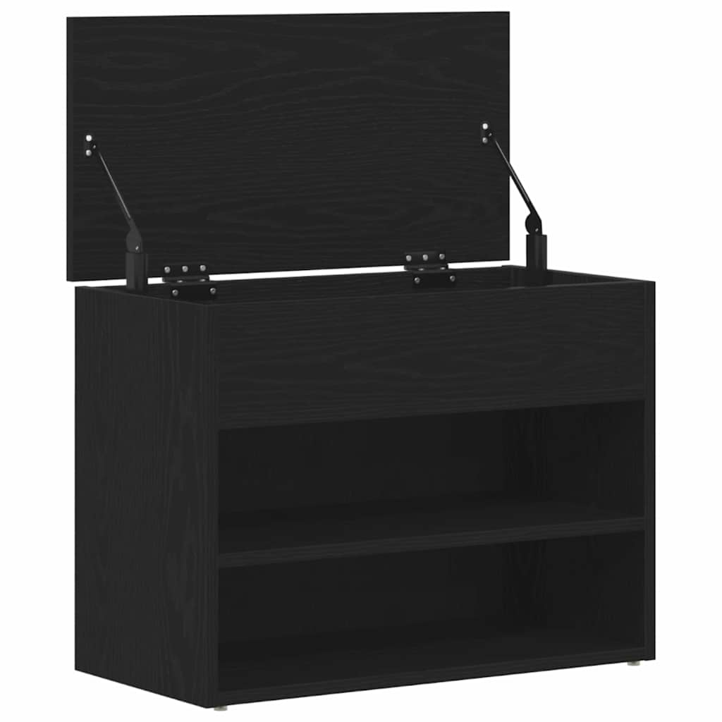 Banc à chaussures Chêne noir 60 x 30 x 45 cm Bois d'ingénierie - XIOS