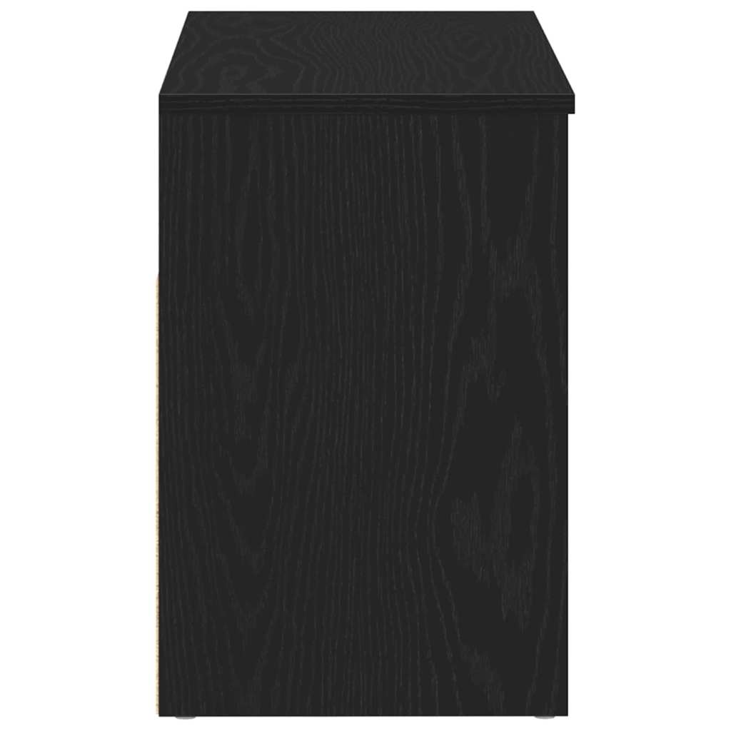 Banc à chaussures Chêne noir 80 x 30 x 45 cm Bois d'ingénierie - XIOS