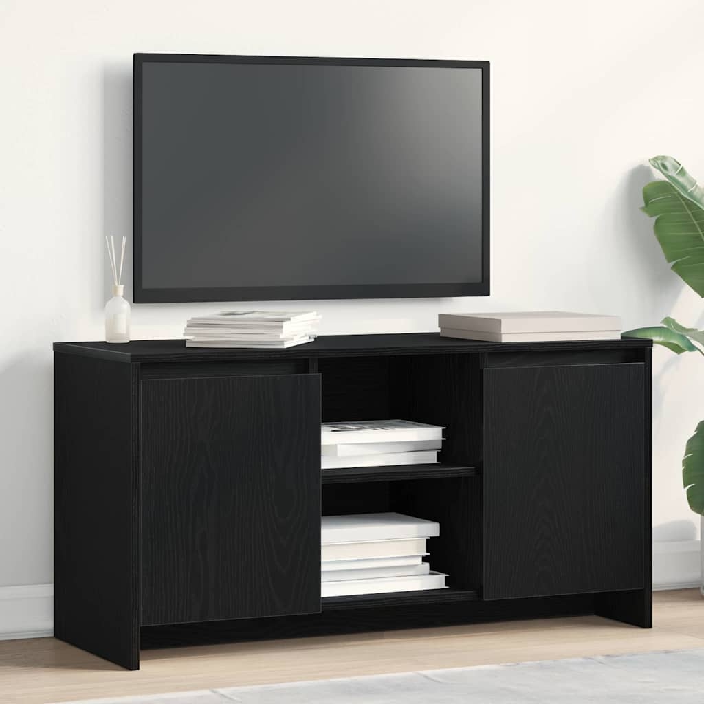 Meuble TV Chêne noir 102 x 37,5 x 52,5 cm Bois d'ingénierie - XIOS