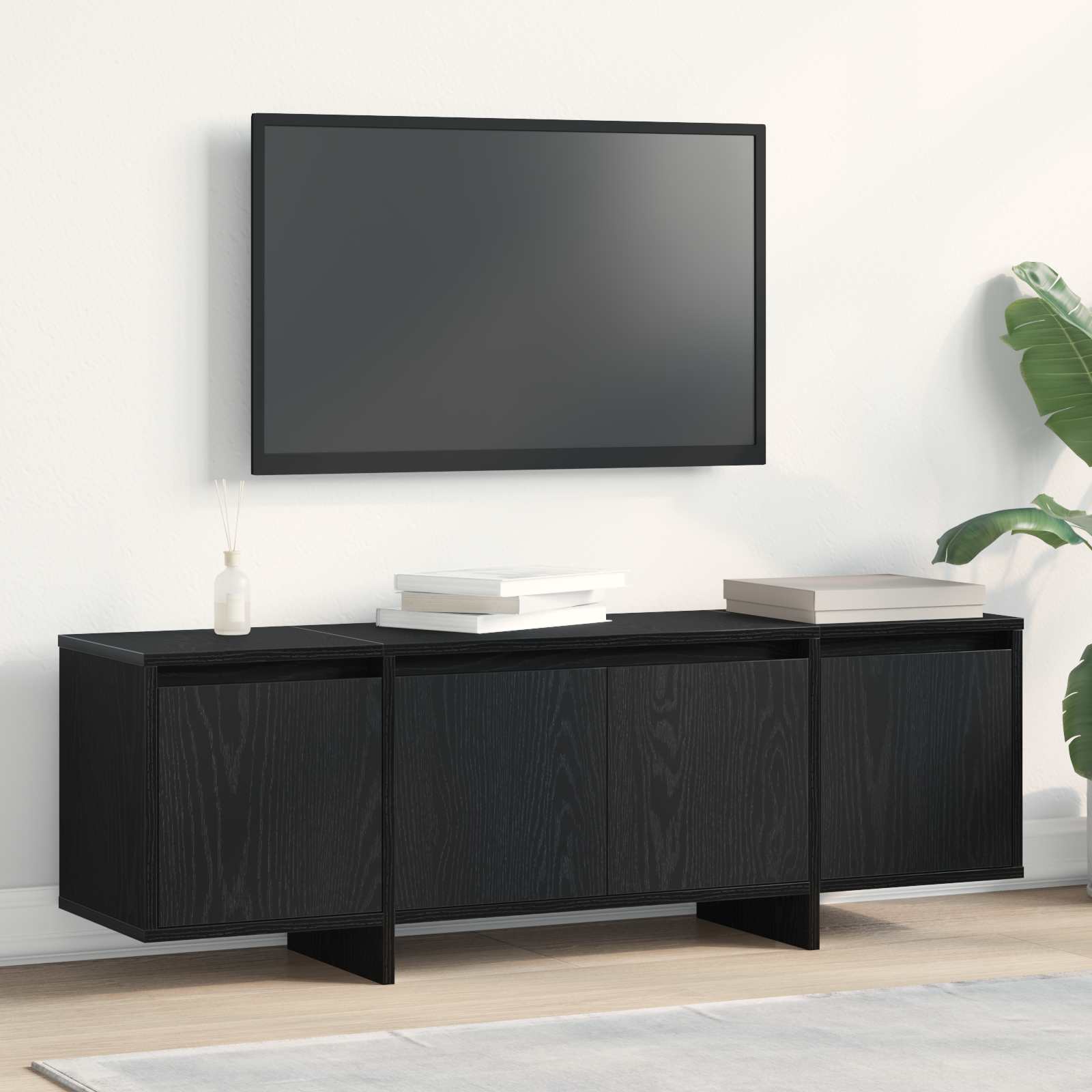 Meuble TV 120 x 30 x 40,5 cm Chêne noir Bois d'ingénierie